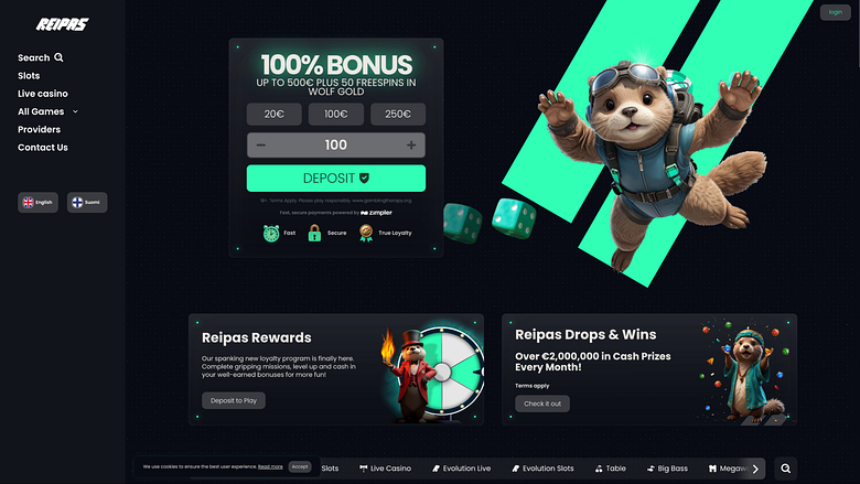 Домашняя страница казино Reipas Casino для ПК