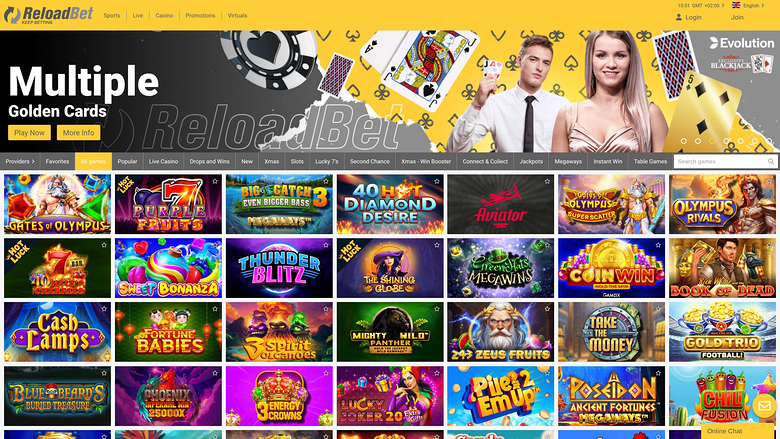 Juegos de escritorio del casino ReloadBet