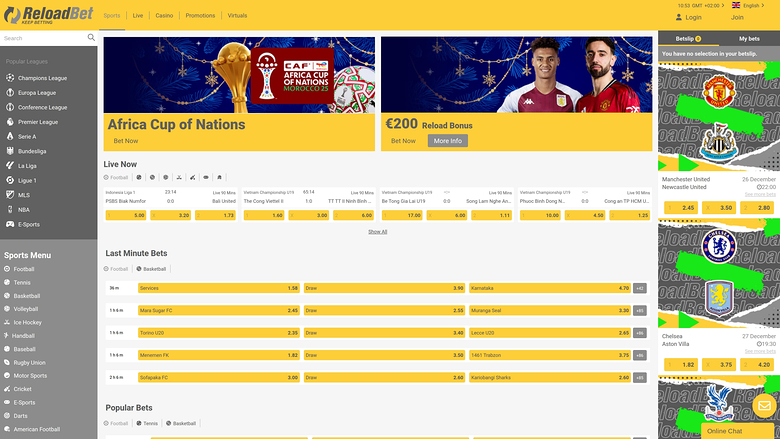 ReloadBet Casino Escritorio Deportes