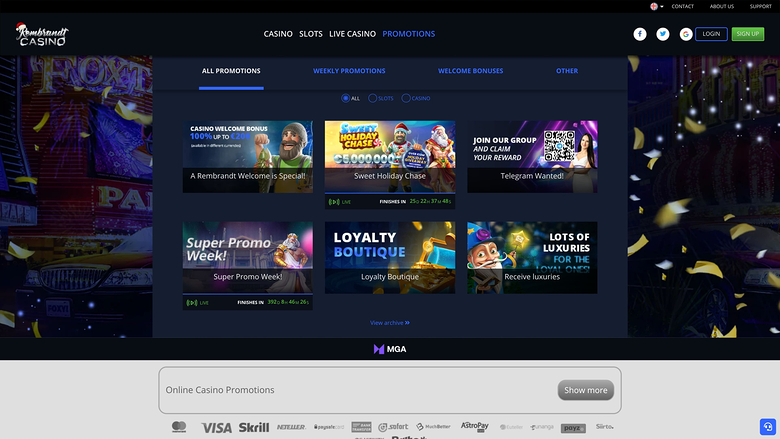 Rembrandt Casino Desktop-Aktionen