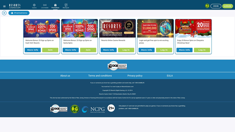 Promotions sur ordinateur pour les casinos Resorts