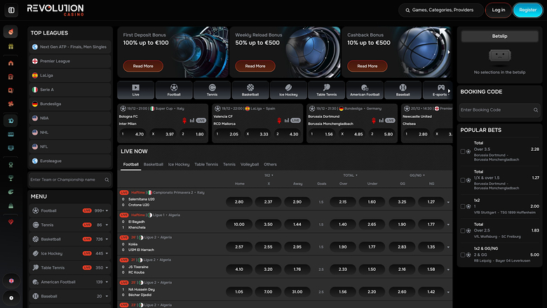 Revolution Casino Десктоп Спорт