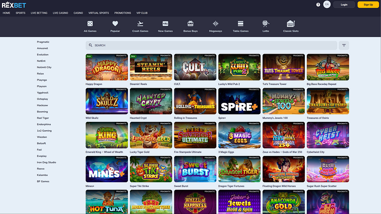 Разработчики настольных игр для казино Rexbet