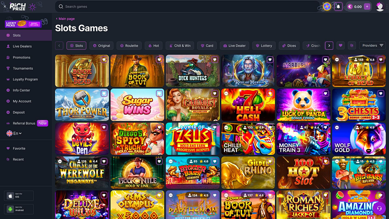 Игры для ПК в казино RichPrize
