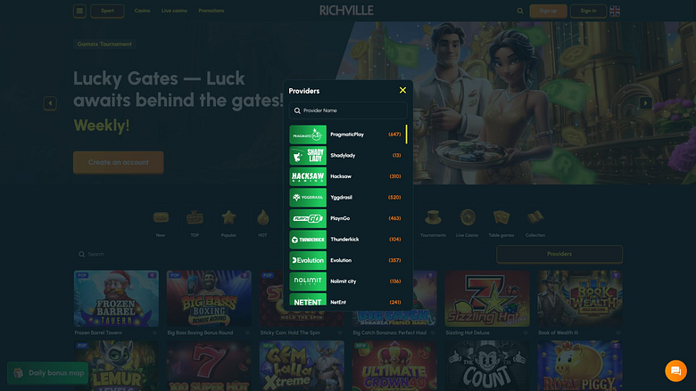 Desenvolvedores de jogos para computador do Cassino Richville