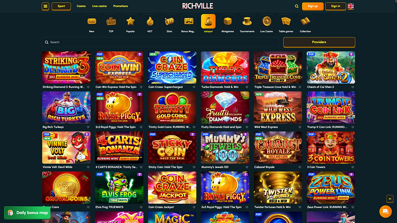 Jackpot para computador do Cassino Richville