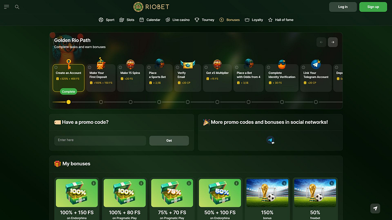 Акции казино RioBet для настольных компьютеров