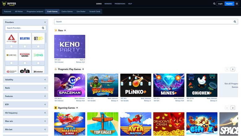 Ripper Casino Desktop Crash Games