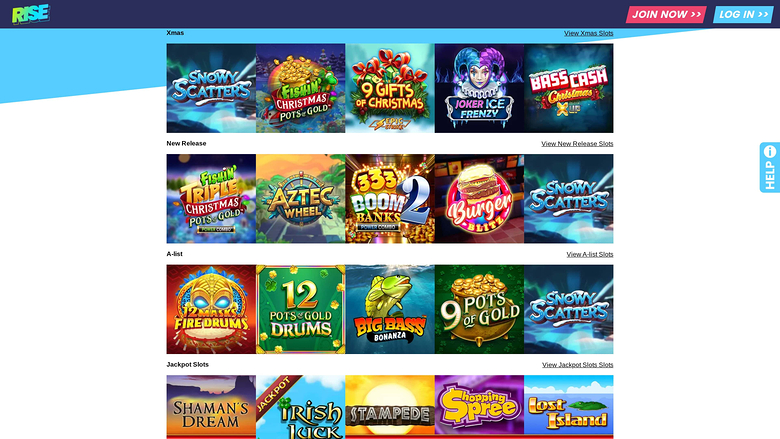 Jeux de casino Rise sur ordinateur