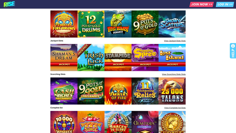 Jackpot de bureau du casino Rise