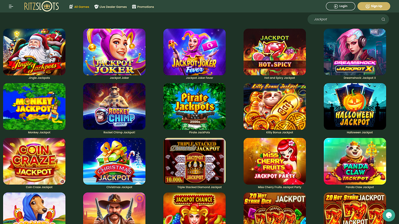 Ritz Slots Casino Desktop Jackpot