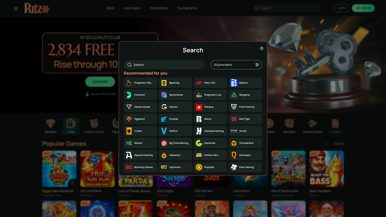 Développeurs du jeu de casino Ritzo pour ordinateur