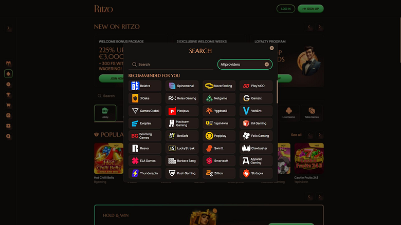 Développeurs du jeu de casino Ritzo pour ordinateur