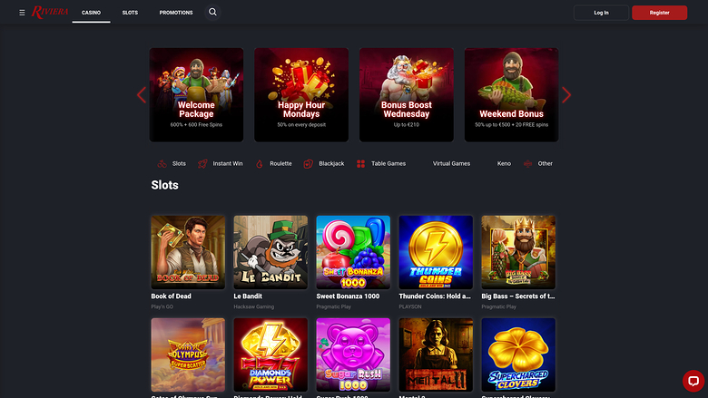 Riviera Casino Desktop Homepage