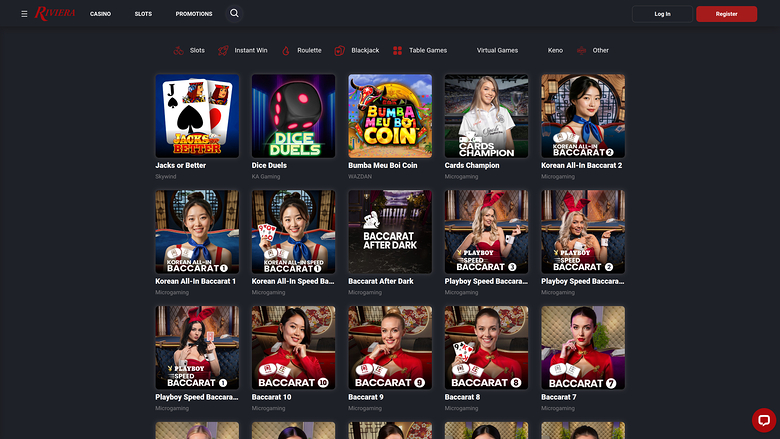 Riviera Casino Desktop Live Dealer