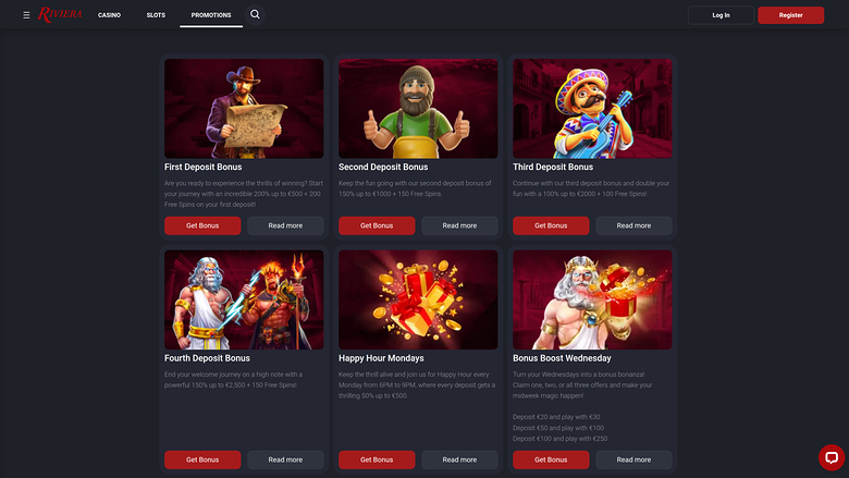 Riviera Casino Desktop Promotions