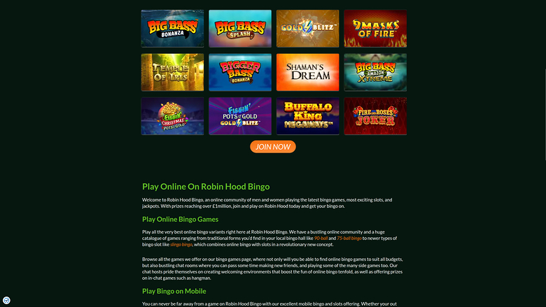 Jeux de casino Robin Hood Bingo sur ordinateur