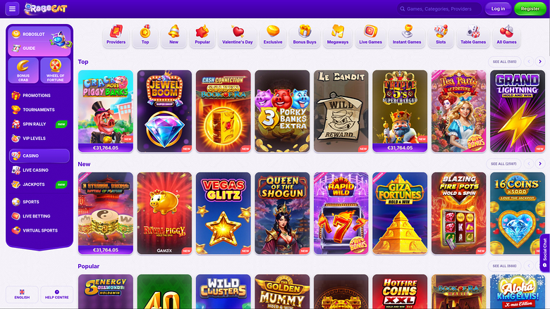 Jeux de casino Robocat pour ordinateur