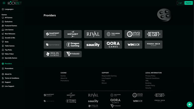 Rockbet Casino Desktop-Spieleentwickler