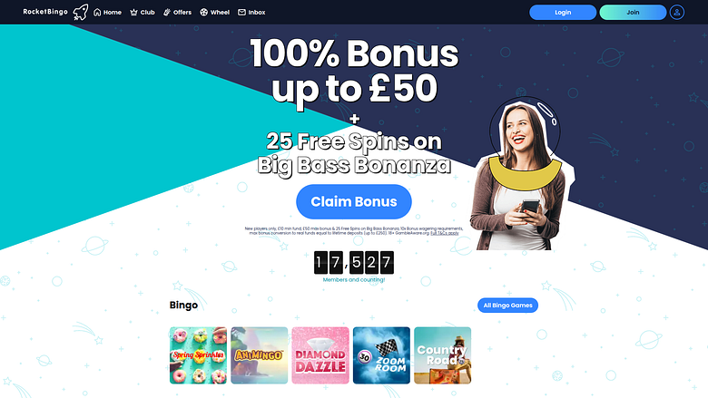 Rocket Bingo Casino Desktop-Startseite