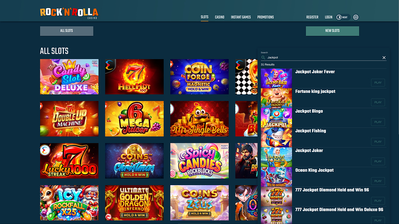 RockNRolla Casino Desktop Jackpot