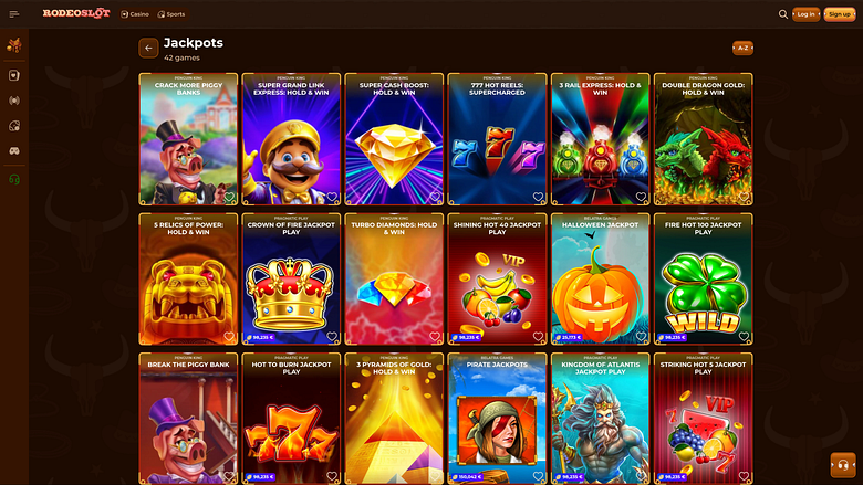 RodeoSlot Casino Десктоп Джекпот