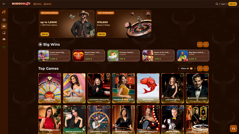 Croupier en direct de RodeoSlot