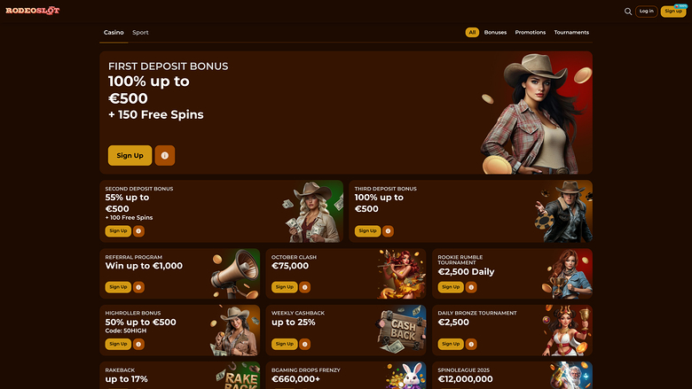 Promotions du casino RodeoSlot