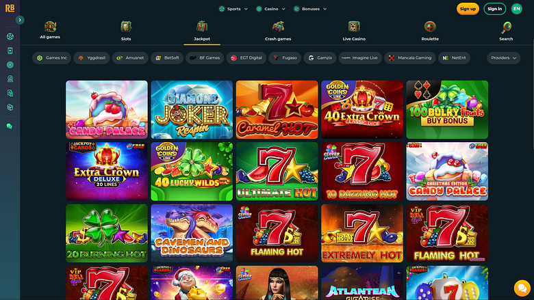 Настольный джекпот казино RokuBet