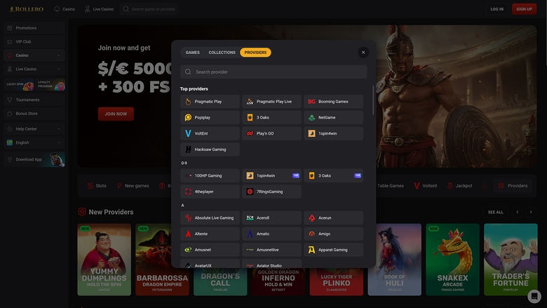 Rollero Casino Desktop Game Developers