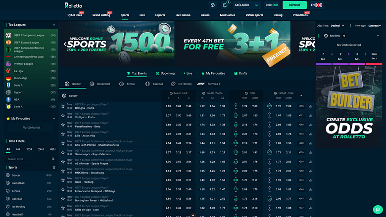 Rolletto Casino Desktop Sports Betting