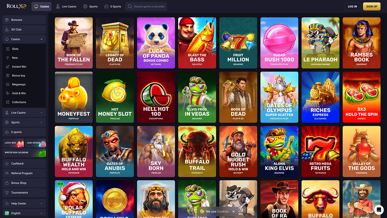 Rollxo Casino Desktop-Spiele