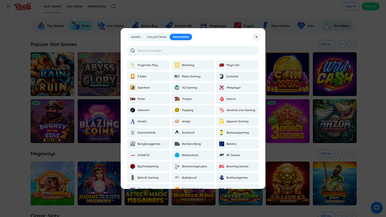 Desarrolladores de juegos de escritorio de Rooli Casino