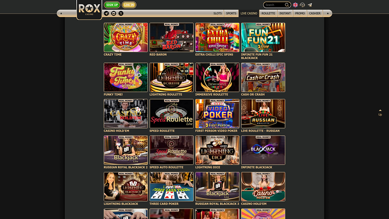 Casino Rox Desktop Croupier dal Vivo