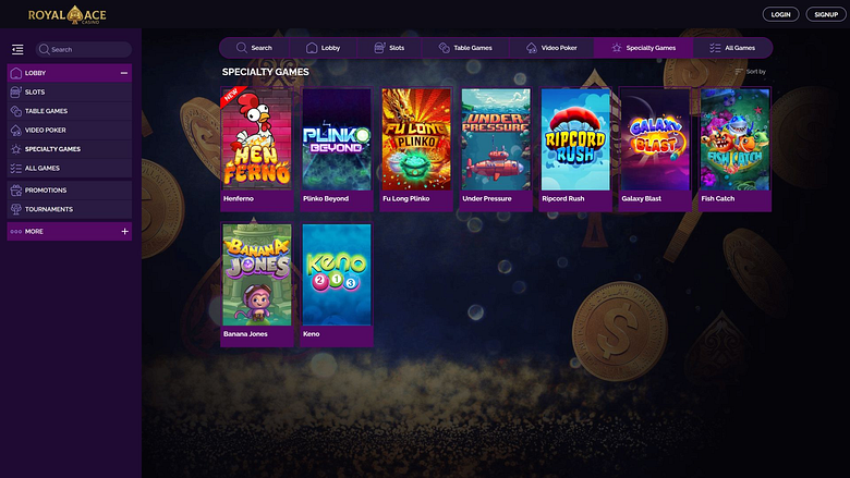 Royal Ace Casino Desktop Specialty Games