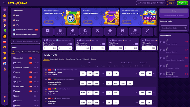 Royal Game Casino Desktop Sportsbook