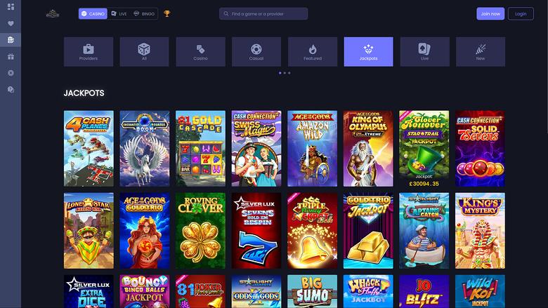 Jackpot desktop del Royal House Casino