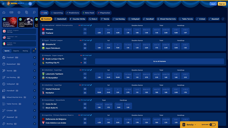 Royal Spinia Casino Desktop-Sport