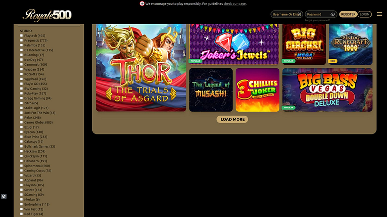 Royale500 Casino Desktop Game Developers