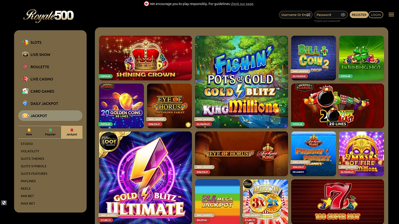 Royale500 Casino Desktop Jackpot