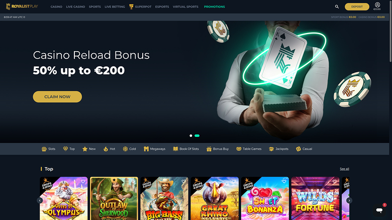 Royalist Play Casino Desktop Homepage