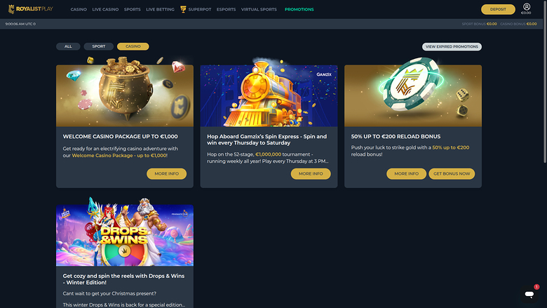 Royalist Play Casino Desktop Promotions