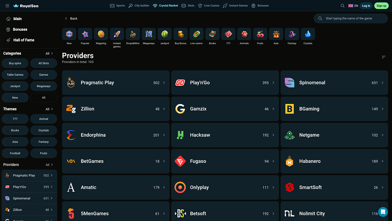 Sviluppatori di giochi del casinò RoyalSea