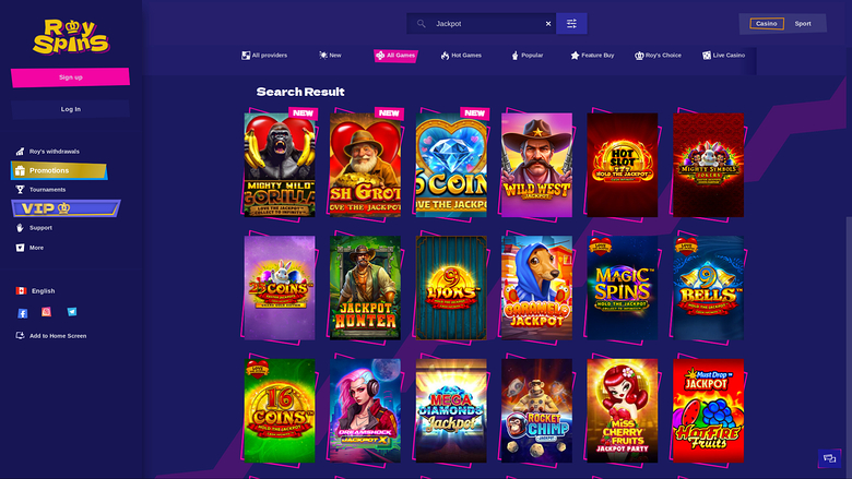 Casino en línea Royspins: Jackpot de escritorio