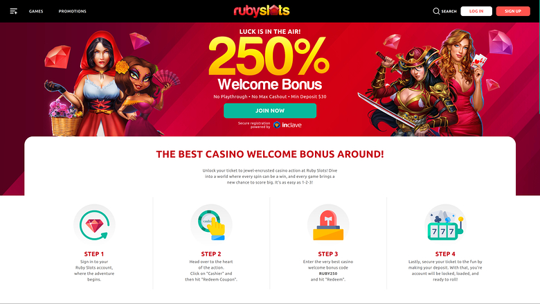 Ruby Slots Casino Desktop Promotions