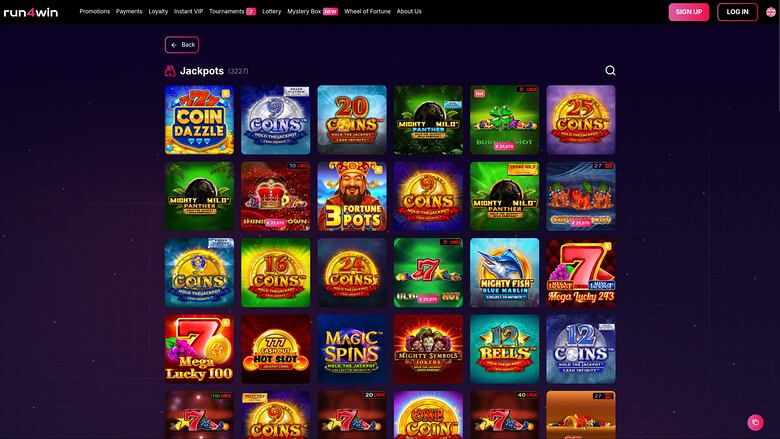 Run4Win Казино Desktop джекпот