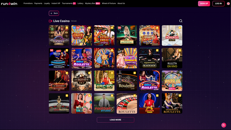 Run4Win Casino Desktop с живыми дилерами