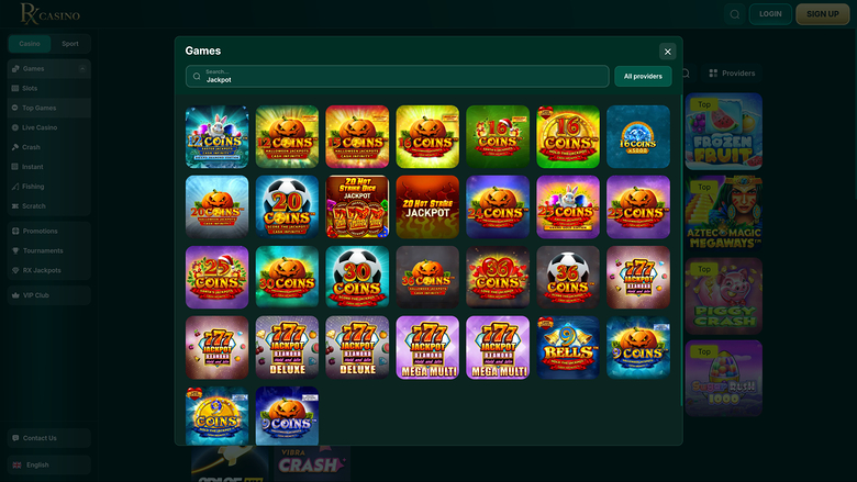 Jackpot de escritorio de RX Casino