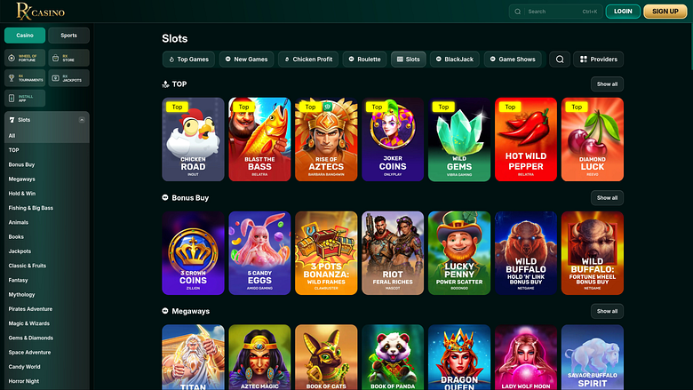 RX Casino Desktop Games