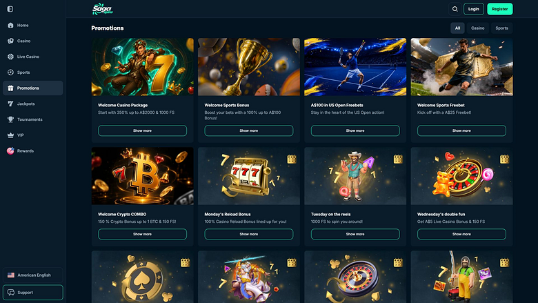 Promociones del casino SagaSpins
